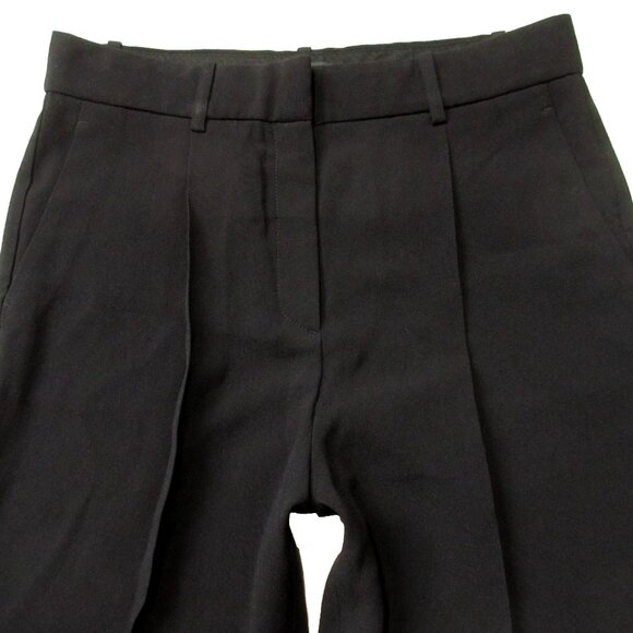 NWT Theory Adamaris in Black Rosina Crepe Single Pleat Wide Leg Pants 4 x 32 - Picture 3 of 7